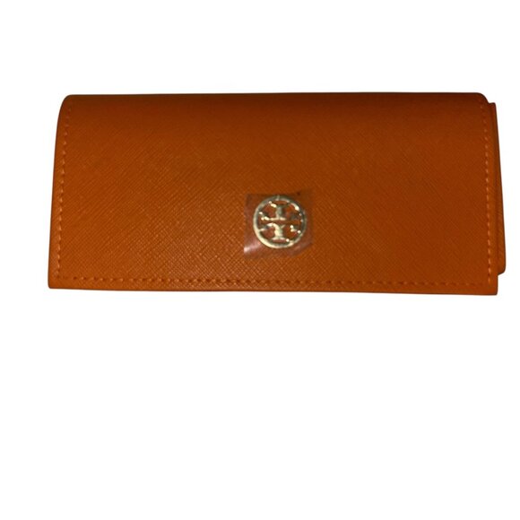Tory burch orange gold logo NEW sunglasses case - Picture 1 of 4